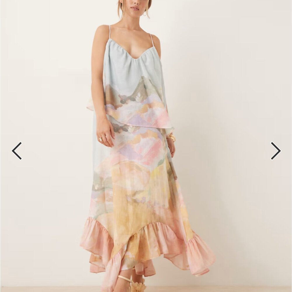 ASOS DESIGN sweetheart double layer volume maxi dress - NWT